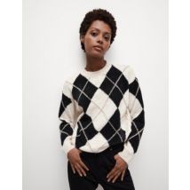 Womens M&S Collection Pull à motif écossais - Black, Black