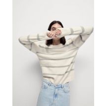 Womens M&S Collection Pull à rayures et sequins, effet nuage - Light Natural, Light Natural