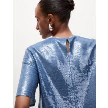 Womens M&S Collection Top orné de sequins - Blue, Blue