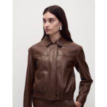 Womens M&S Collection Veste Harrington en similicuir - Toffee, Toffee