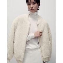 Womens M&S Collection Blouson d'aviateur en fausse fourrure - Cream, Cream