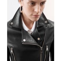 Womens Autograph Veste style motard en cuir - Black, Black