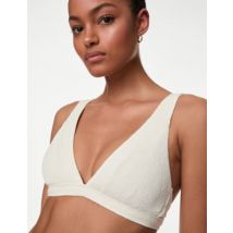 Womens M&S Collection Haut de bikini ampliforme plongeant à col V et motif texturé - Ivory, Ivory