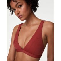 Womens M&S Collection Haut de bikini ampliforme plongeant à col V et motif texturé - Copper, Copper
