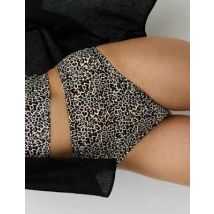 Womens M&S Collection Bas de bikini taille haute avec imprimé - Brown Mix, Brown Mix