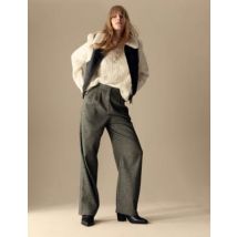 Womens Per Una Pantalon ample et décontracté en laine - Black Mix, Black Mix
