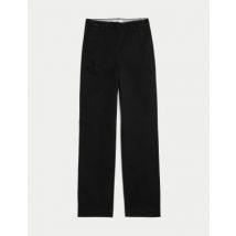 Womens M&S Collection Chino coupe droite en coton - Black, Black