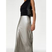 Womens M&S Collection Jupe coupe longue effet métallisé - Metallic, Metallic