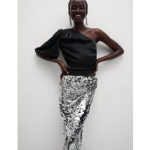 Womens M&S Collection Jupe crayon midaxi ornée de sequins - Silver, Silver