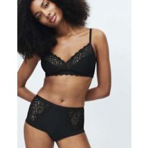 Womens M&S Collection Soutien-gorge sans armature orné de dentelle Amelia (bonnets emboîtants A à E) - Black, Black