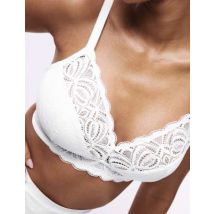 Womens M&S Collection Soutien-gorge sans armature orné de dentelle Amelia (bonnets emboîtants A à E) - White, White