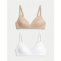 Womens M&S Collection Lot de 2 premiers soutiens-gorge sans armatures, bonnets AA à D - Opaline Mix, Opaline Mix