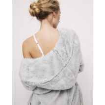 Womens M&S Collection Robe de chambre en polaire à capuche - Grey, Grey