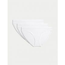 Womens Body by M&S Lot de 3 culottes bikini Flexifit™ en modal - White, White