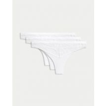 Womens Body by M&S Lot de 3 strings Body Soft™ ornés de dentelle - White, White