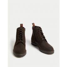 Mens M&S Collection Bottines à lacets imperméables en nubuck - Dark Brown, Dark Brown