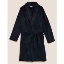 Mens M&S Collection Robe de chambre en polaire ultra-douce - Dark Navy, Dark Navy