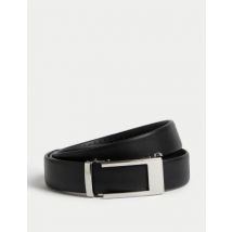Mens M&S Collection Ceinture en cuir à boucle - Black, Black