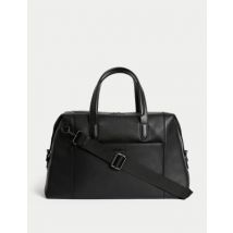 Mens Autograph Sac week-end décontracté en cuir - Noir, Noir