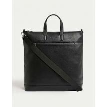 Mens Autograph Sac fourre-tout en cuir - Noir, Noir
