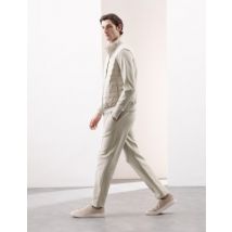 Mens Autograph Pantalon de jogging droit en coton à motif nervuré - Stone, Stone