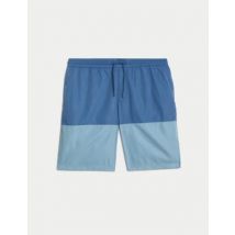 Mens M&S Collection Short de bain à coupe longue, séchage rapide - Blue Mix, Blue Mix