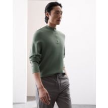 Mens Autograph Pull demi-zippé à col ras-du-cou - Smokey Green, Smokey Green