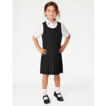 M&S Collection Robe chasuble plissée, idéale pour l'école (du 2 au 12 ans) - Black, Black