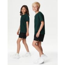 Goodmove Lot de 2 shorts unisexes 100 % coton, parfaits pour l'école (du 2 au 16 ans) - Black, Black