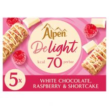 Alpen Delight White Chocolate, Raspberry & Shortcake Bars 5x19g