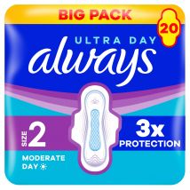 Always Ultra Sanitary Towels Moderate Flow Day (Size 2) Wings 20 Pads