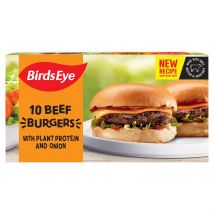 Birds Eye 10 Beef Burgers with Plant Protein and Onion 567g