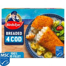 Birds Eye 4 Breaded Cod Fish Fillets 440g