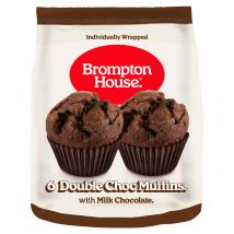 Brompton House Double Choc Muffins with Milk Chocolate 6 x 25g (150g)