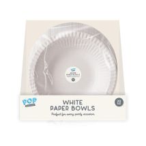 Disposable White Paper Bowls 20pk