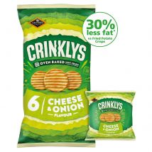 Jacob's Crinkly's Cheese & Onion Multipack Snacks 6 Pack 6x23g