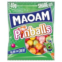 MAOAM Pinballs Fruit & Cola Flavour Chewy Sweets Sharing Bag 140g