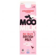 Moo Milk Strawberry Flavour British Milk 1 Litre