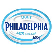 Philadelphia Light Soft Cream Cheese The same great taste with 40% Less Fat Tub 165 g