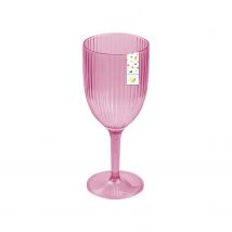Pink Plastic Wine Glass