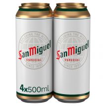 San Miguel Premium Lager Beer 4 x 500ml Cans
