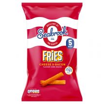 Seabrook Fries Cheese & Bacon Flavour Corn Snacks 5 x 16g