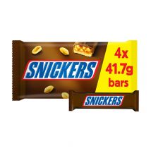 Snickers Caramel, Nougat, Peanuts & Milk Chocolate Snack Bars Multipack 4 x 41.7g