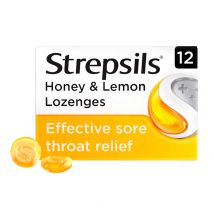 Strepsils Honey & Lemon Lozenges x12 for Sore Throat 