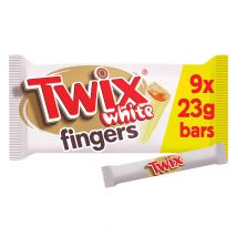 Twix Caramel & White Chocolate Fingers Biscuit Snack Bars Multipack 9x20g