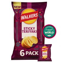 Walkers Sticky Teriyaki Flavour  Sharing Crisps Multipack 6x25g