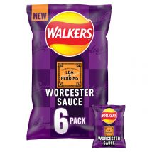 Walkers Worcester Sauce Lea & Perrins  Multipack Crisps 6x25g