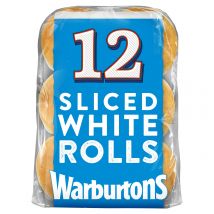 Warburtons 12 Sliced Soft White Rolls