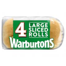 Warburtons 4 Large Sliced Rolls