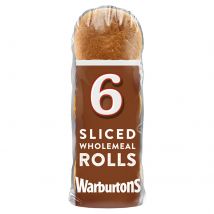 Warburtons 6 Sliced Wholemeal Rolls